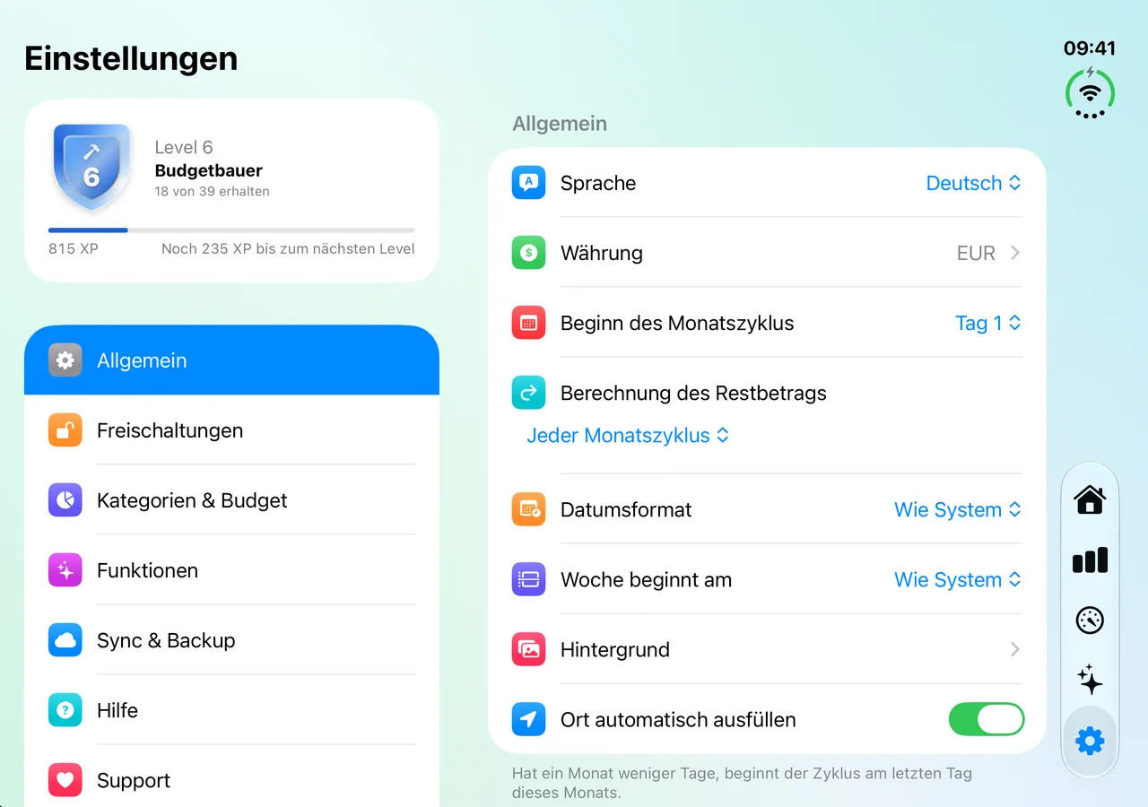 Savings Settings on iPhone Duo, fully open