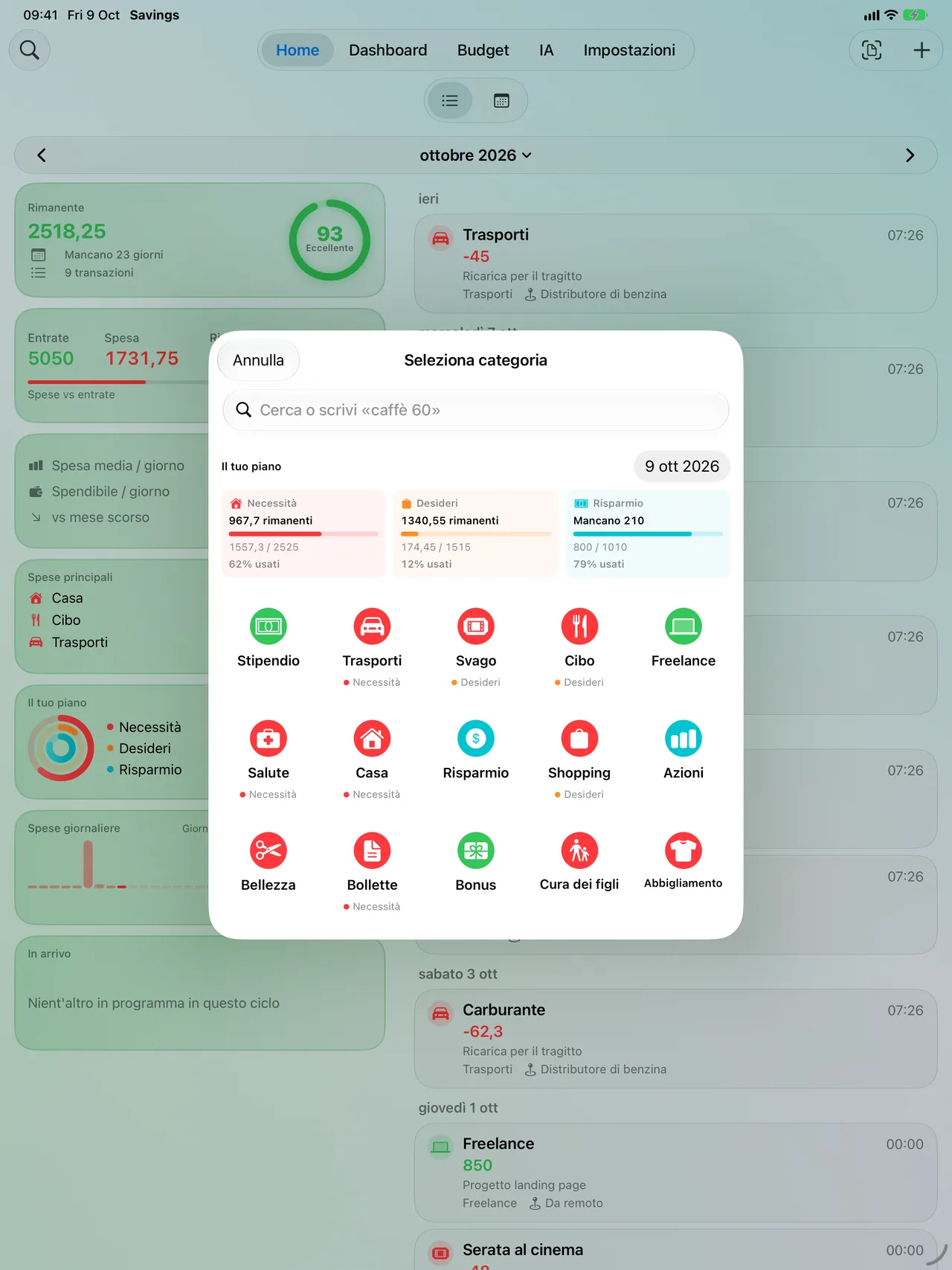 Picking a category on iPad