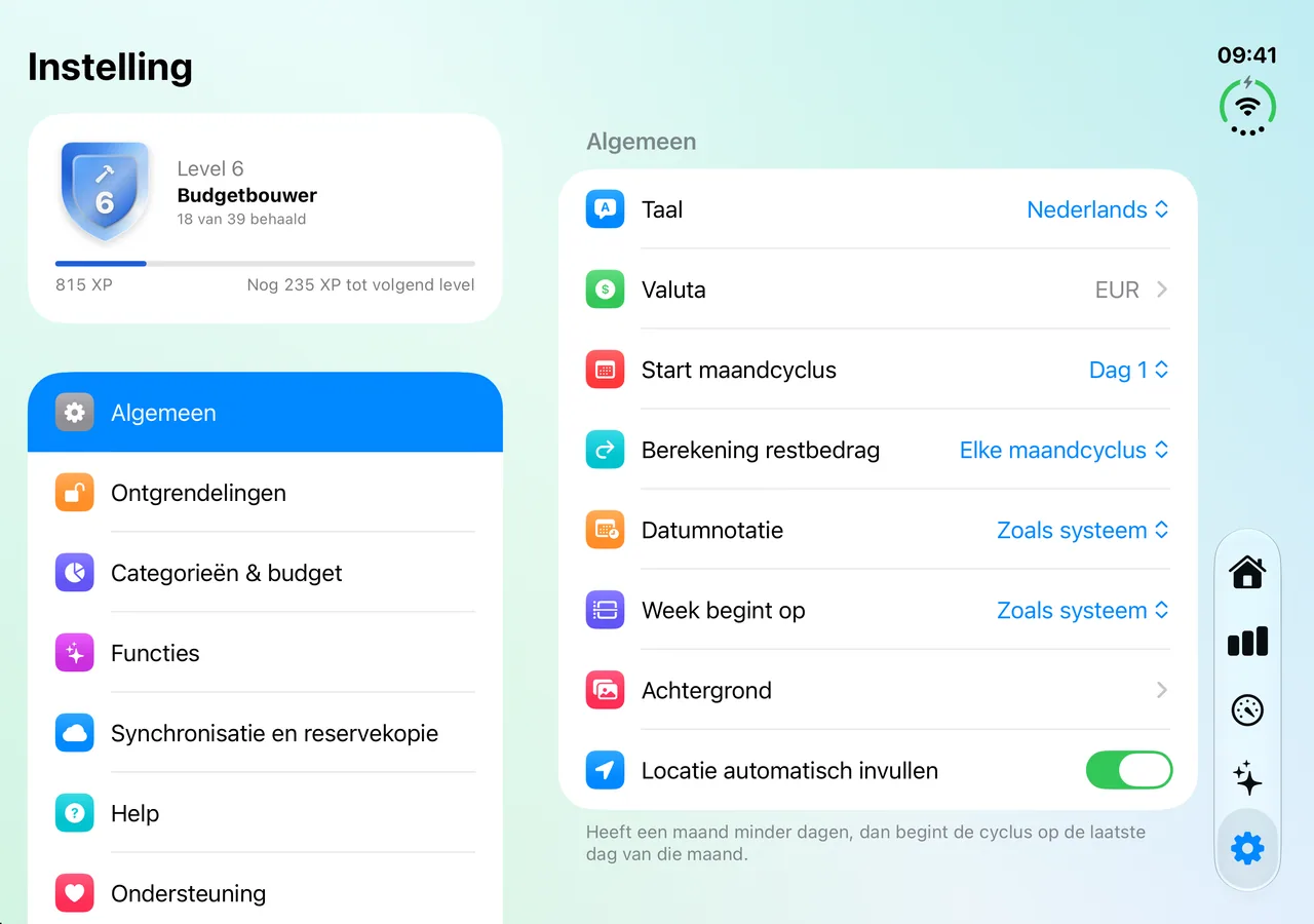 Savings Settings on iPhone Duo, fully open