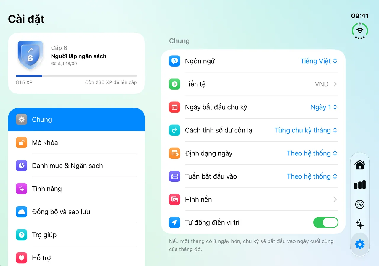 Savings Settings on iPhone Duo, fully open